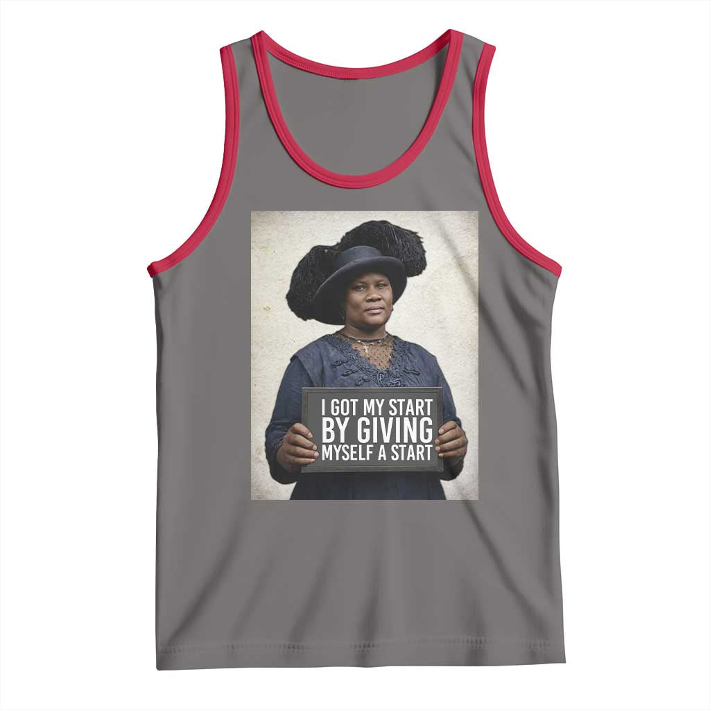 Madam CJ Walker Quote Tank Top I Got My Start By Giving Myself A Start - Wonder Print Shop