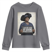 Madam CJ Walker Quote Youth Sweatshirt I Got My Start By Giving Myself A Start - Wonder Print Shop