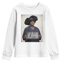Madam CJ Walker Quote Youth Sweatshirt I Got My Start By Giving Myself A Start - Wonder Print Shop