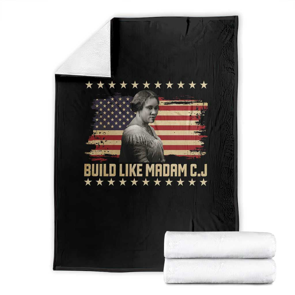 Build Like Madam CJ Walker Throw Blanket Black History Month Gift - Wonder Print Shop