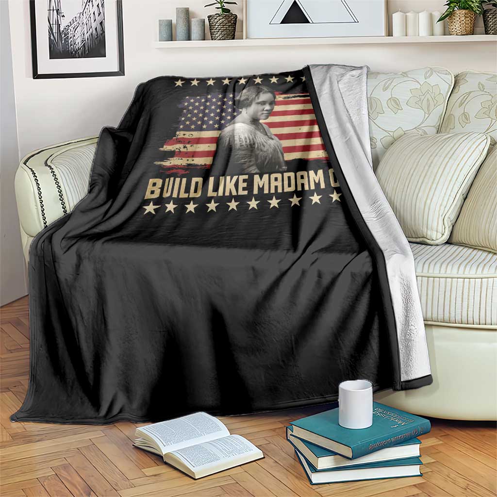 Build Like Madam CJ Walker Throw Blanket Black History Month Gift - Wonder Print Shop
