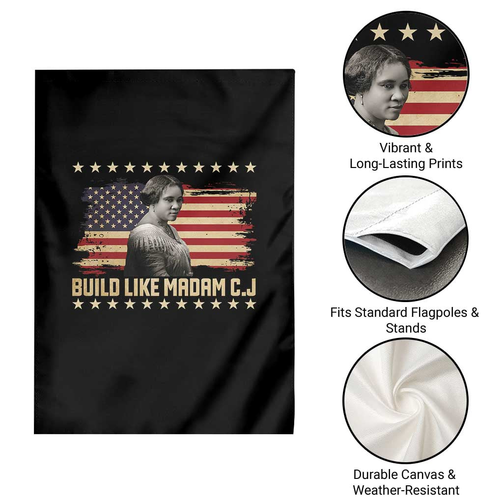 Build Like Madam CJ Walker Garden Flag Black History Month Gift - Wonder Print Shop