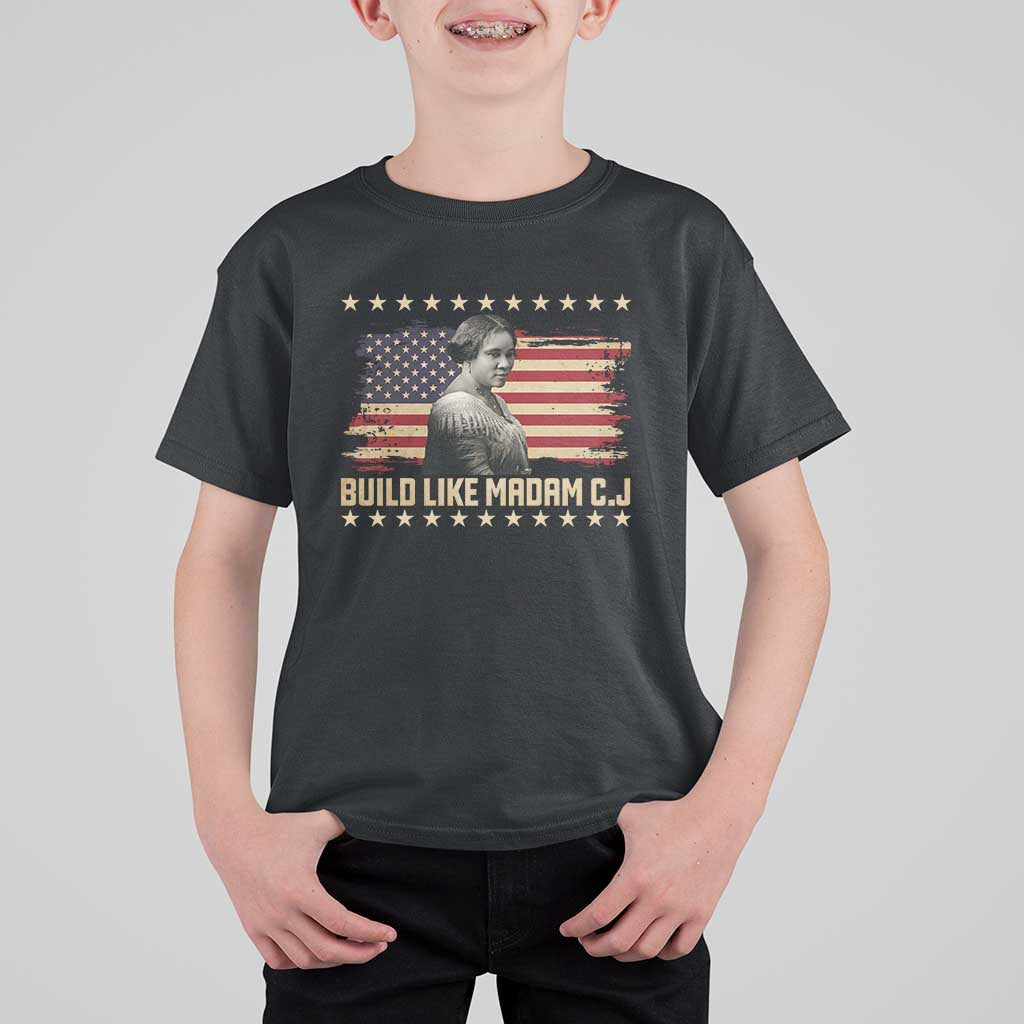 Build Like Madam CJ Walker T Shirt For Kid Black History Month Gift - Wonder Print Shop