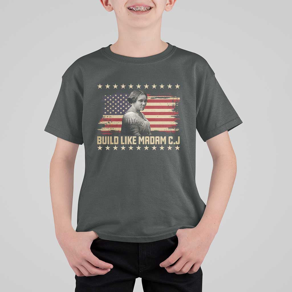 Build Like Madam CJ Walker T Shirt For Kid Black History Month Gift - Wonder Print Shop