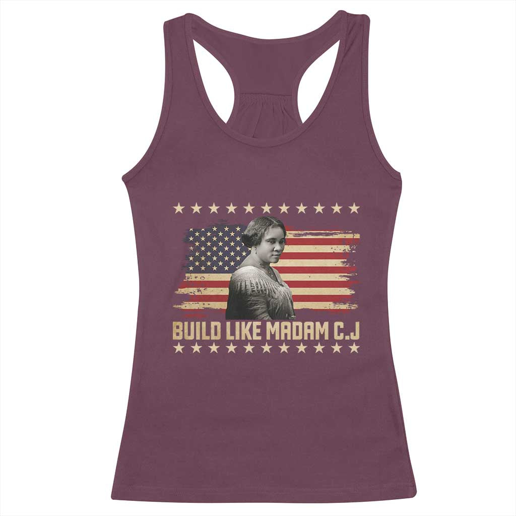 Build Like Madam CJ Walker Racerback Tank Top Black History Month Gift - Wonder Print Shop