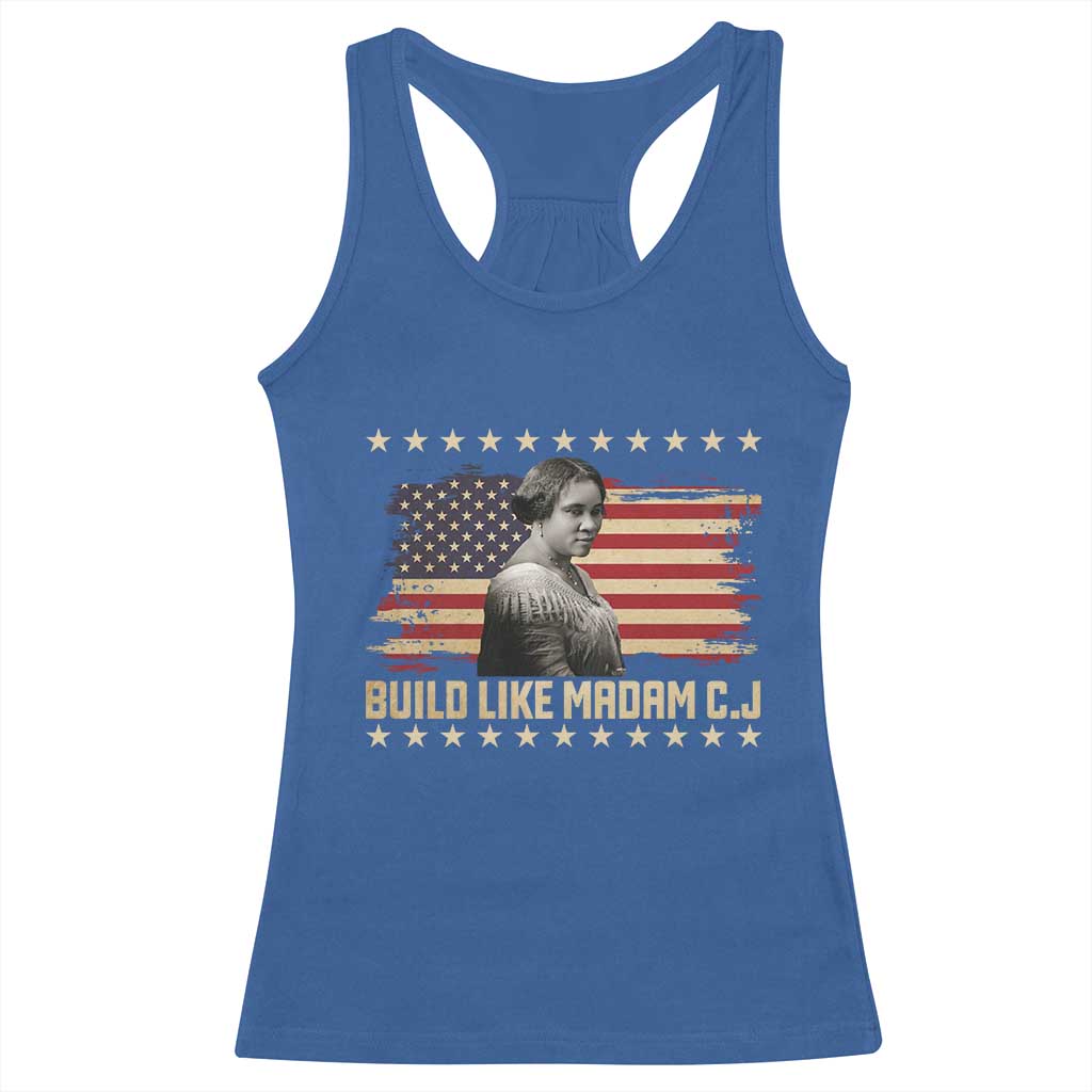 Build Like Madam CJ Walker Racerback Tank Top Black History Month Gift - Wonder Print Shop