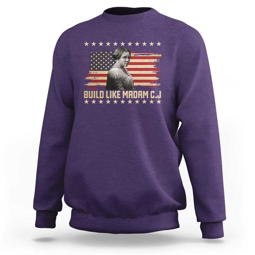 Build Like Madam CJ Walker Sweatshirt Black History Month Gift - Wonder Print Shop
