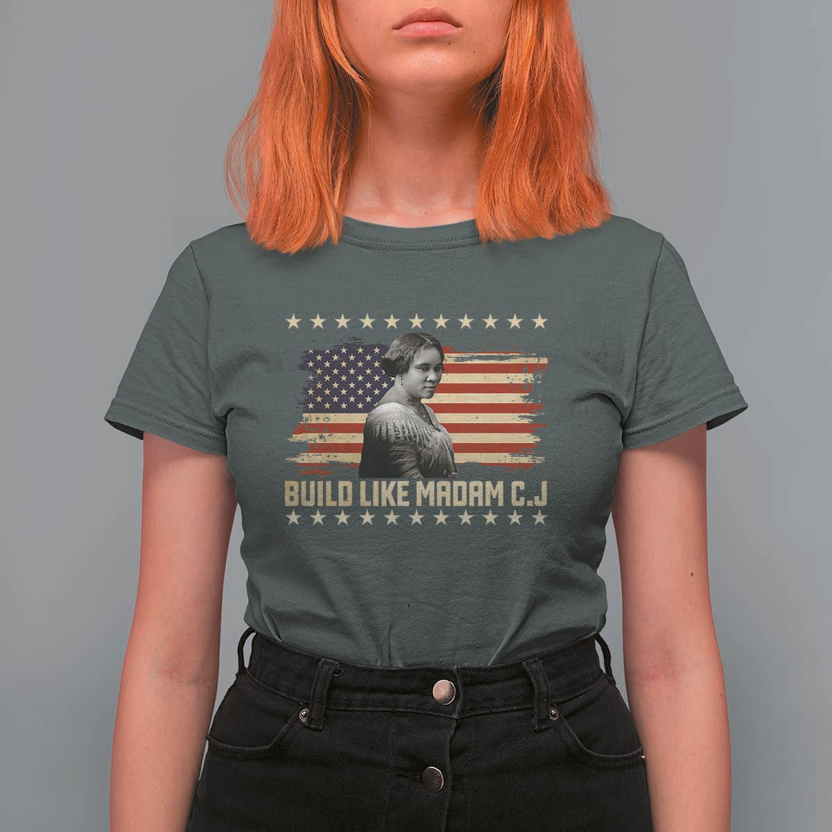 Build Like Madam CJ Walker T Shirt For Women Black History Month Gift - Wonder Print Shop