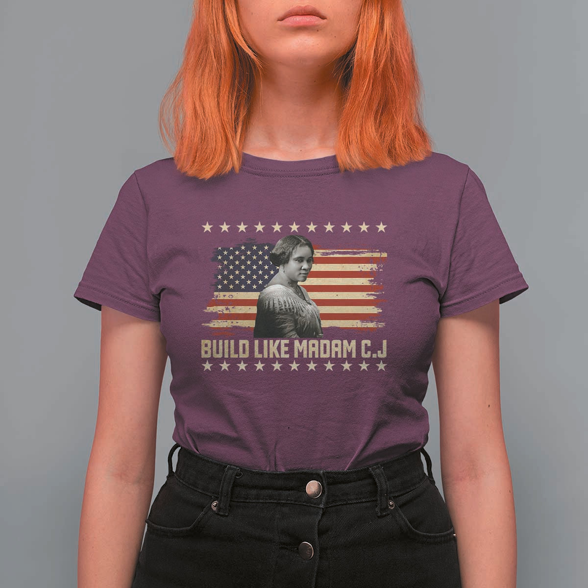 Build Like Madam CJ Walker T Shirt For Women Black History Month Gift - Wonder Print Shop