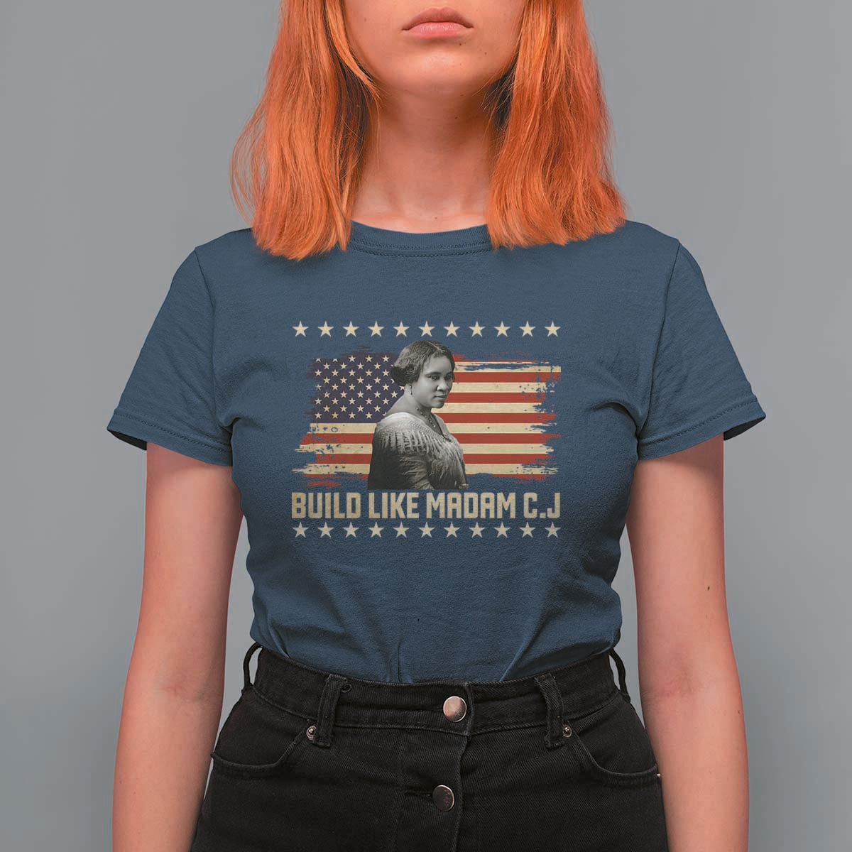 Build Like Madam CJ Walker T Shirt For Women Black History Month Gift - Wonder Print Shop