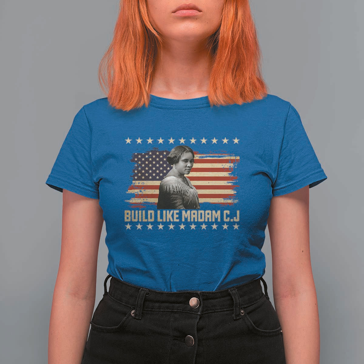 Build Like Madam CJ Walker T Shirt For Women Black History Month Gift - Wonder Print Shop