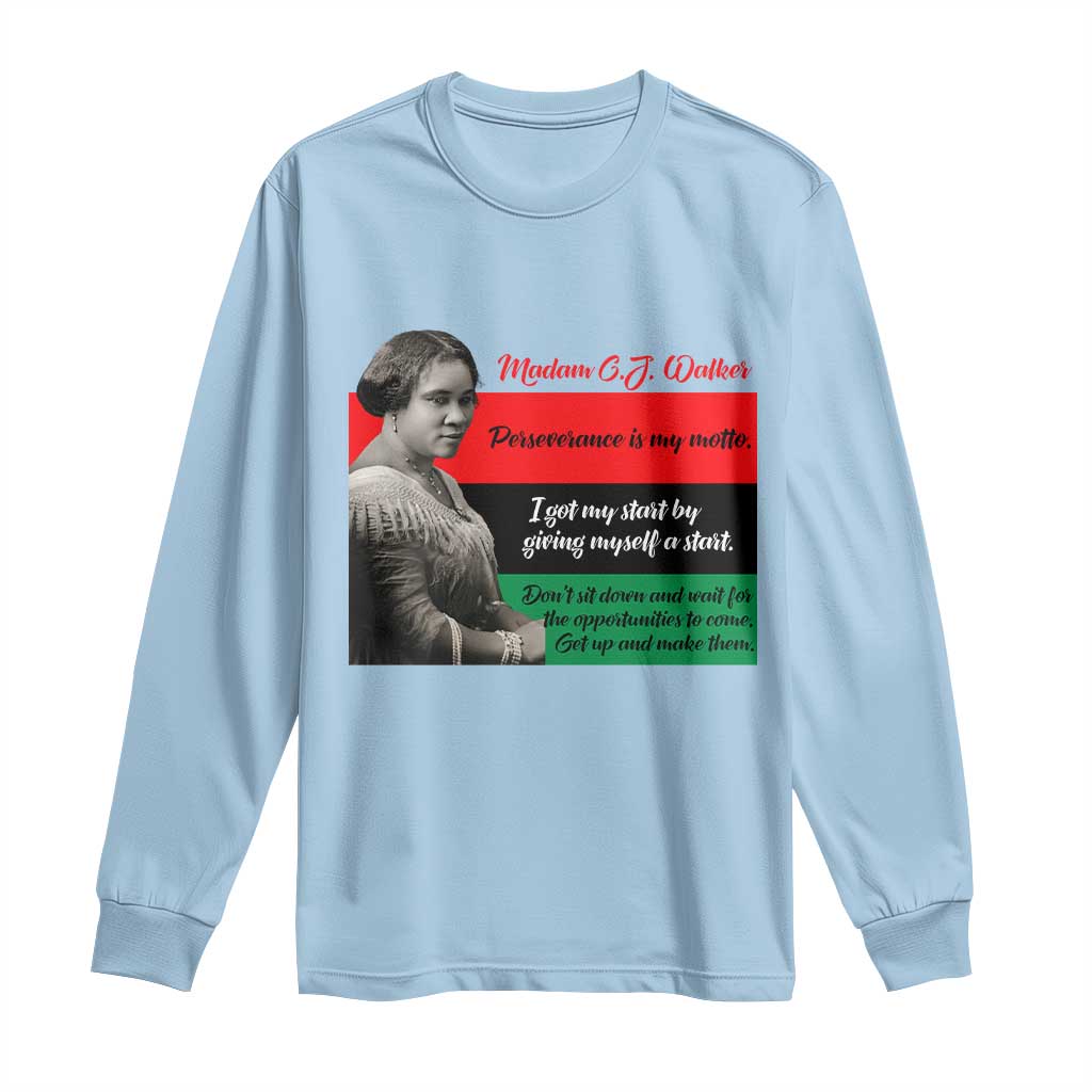 Madam CJ Walker Long Sleeve Shirt Women Empowerment Inspirational Quote - Wonder Print Shop