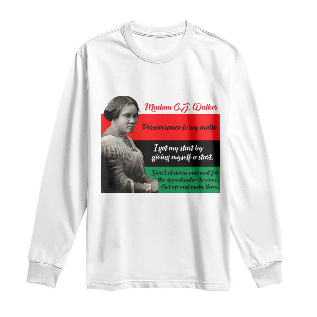 Madam CJ Walker Long Sleeve Shirt Women Empowerment Inspirational Quote - Wonder Print Shop