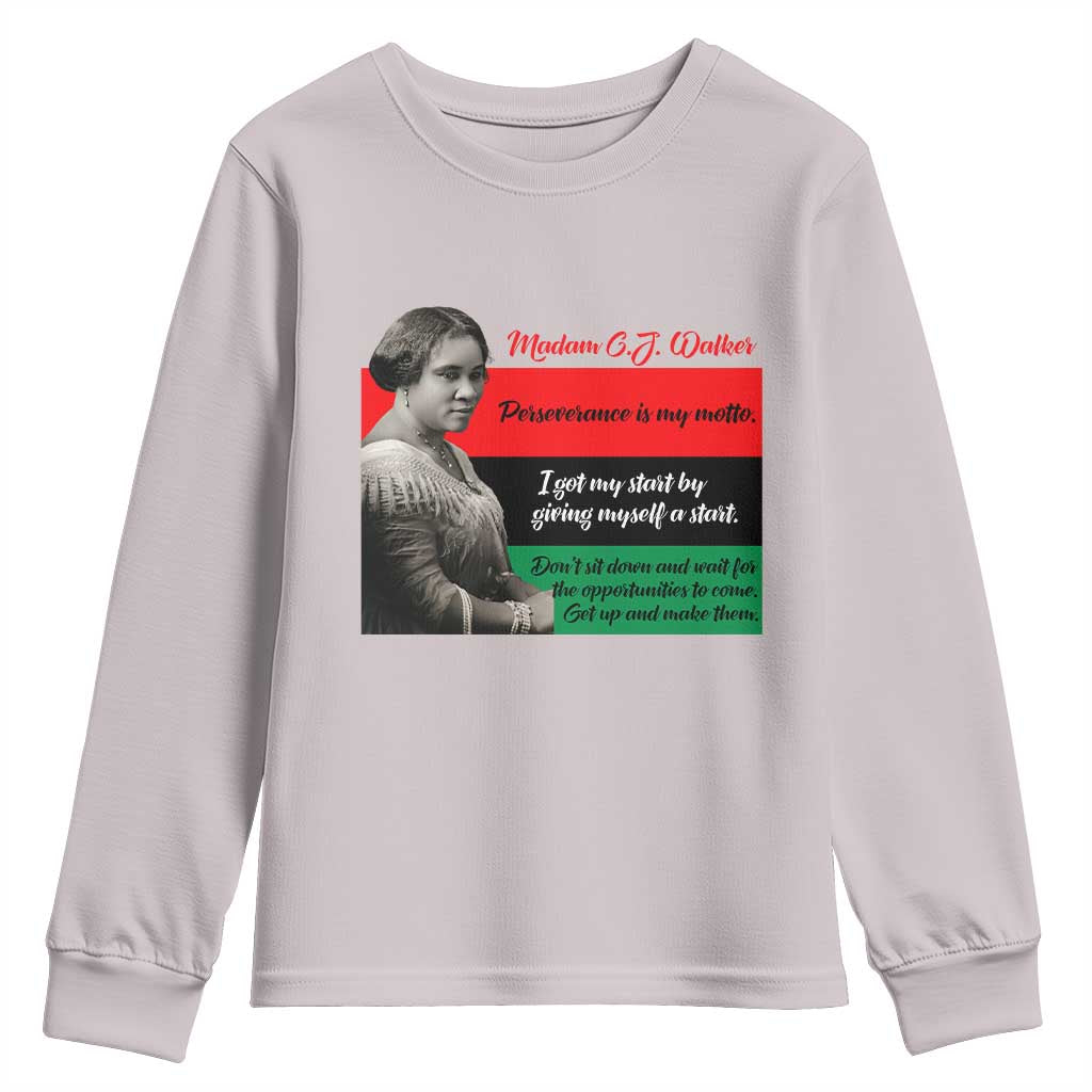 Madam CJ Walker Youth Sweatshirt Women Empowerment Inspirational Quote - Wonder Print Shop