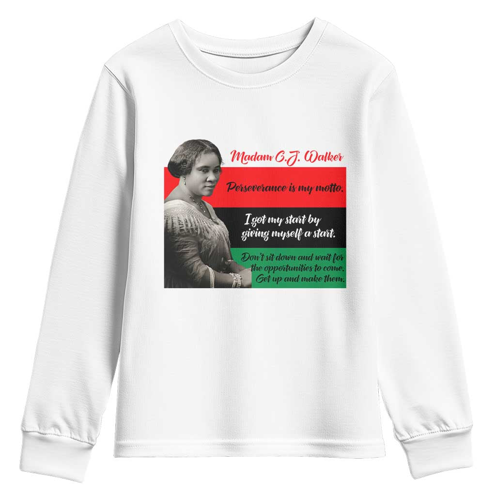 Madam CJ Walker Youth Sweatshirt Women Empowerment Inspirational Quote - Wonder Print Shop