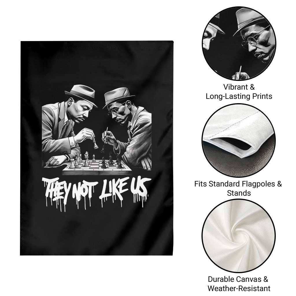 MLK And Malcolm X Garden Flag They Not Like Us African American Heritage Gift - Wonder Print Shop