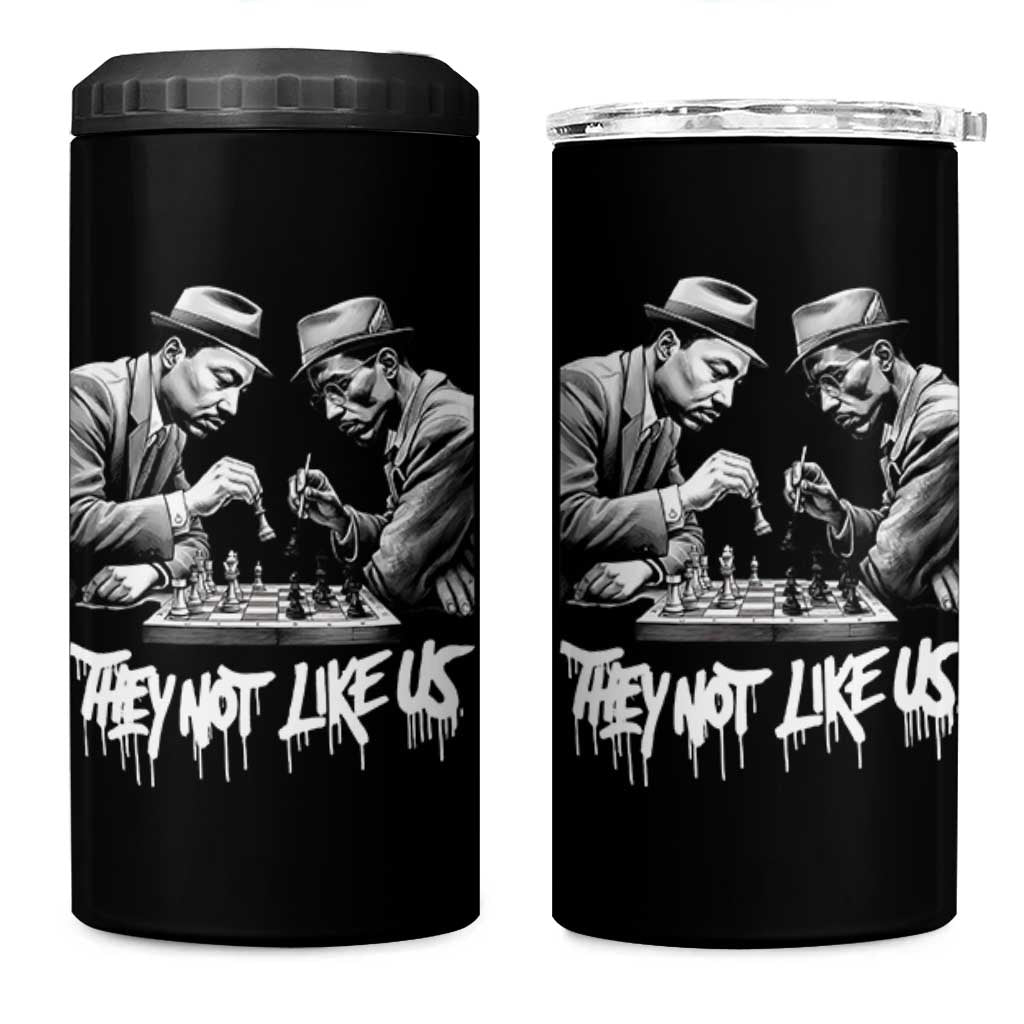 MLK And Malcolm X 4 in 1 Can Cooler Tumbler They Not Like Us African American Heritage Gift - Wonder Print Shop