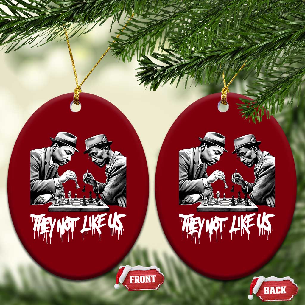 MLK And Malcolm X Ceramic Ornament They Not Like Us African American Heritage Gift - Wonder Print Shop