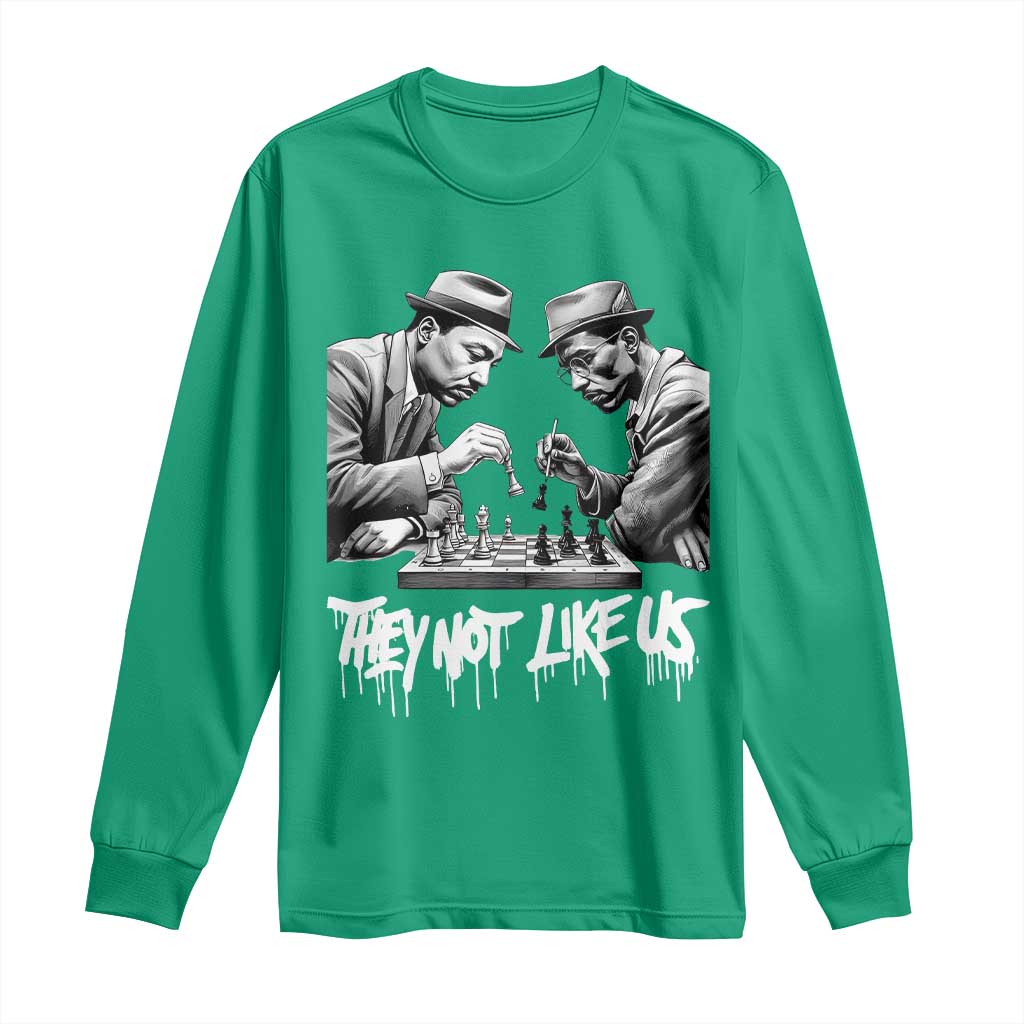 MLK And Malcolm X Long Sleeve Shirt They Not Like Us African American Heritage Gift - Wonder Print Shop