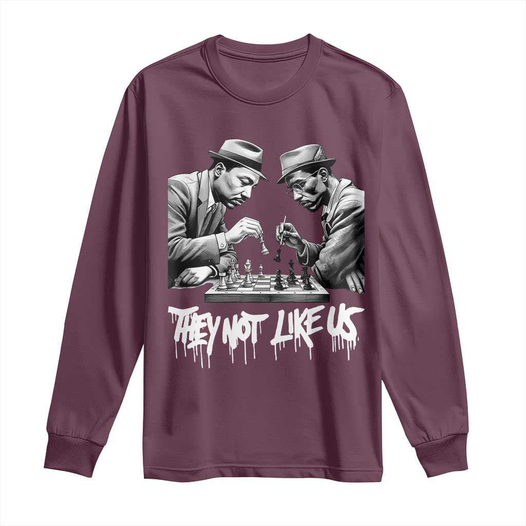 MLK And Malcolm X Long Sleeve Shirt They Not Like Us African American Heritage Gift - Wonder Print Shop