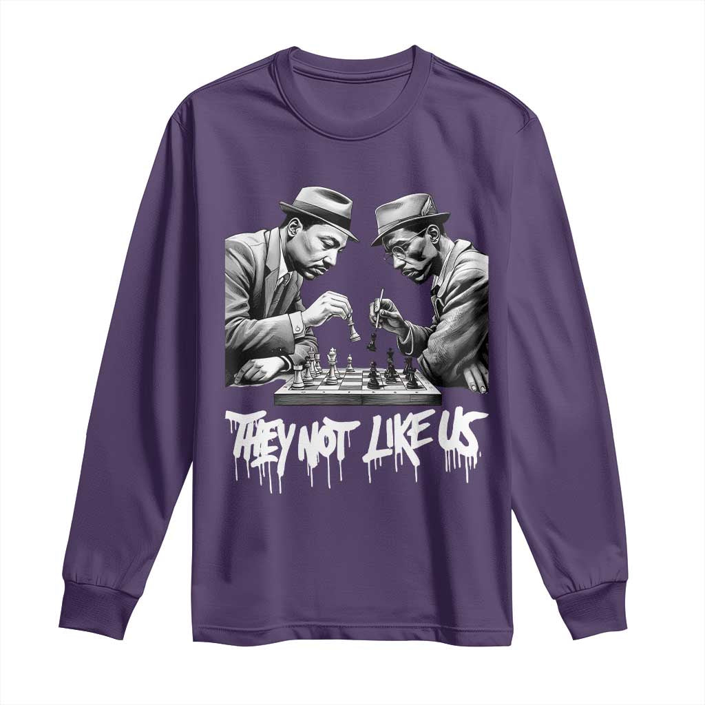 MLK And Malcolm X Long Sleeve Shirt They Not Like Us African American Heritage Gift - Wonder Print Shop