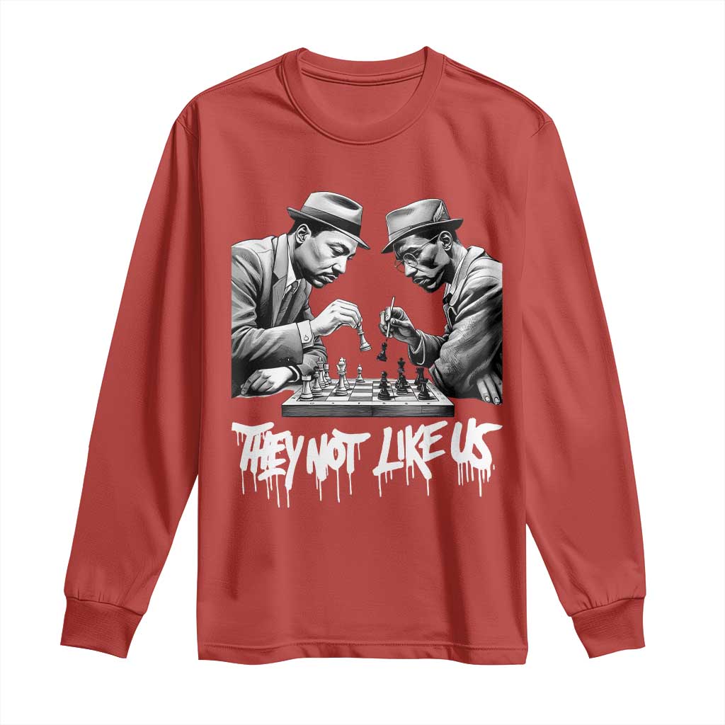 MLK And Malcolm X Long Sleeve Shirt They Not Like Us African American Heritage Gift - Wonder Print Shop
