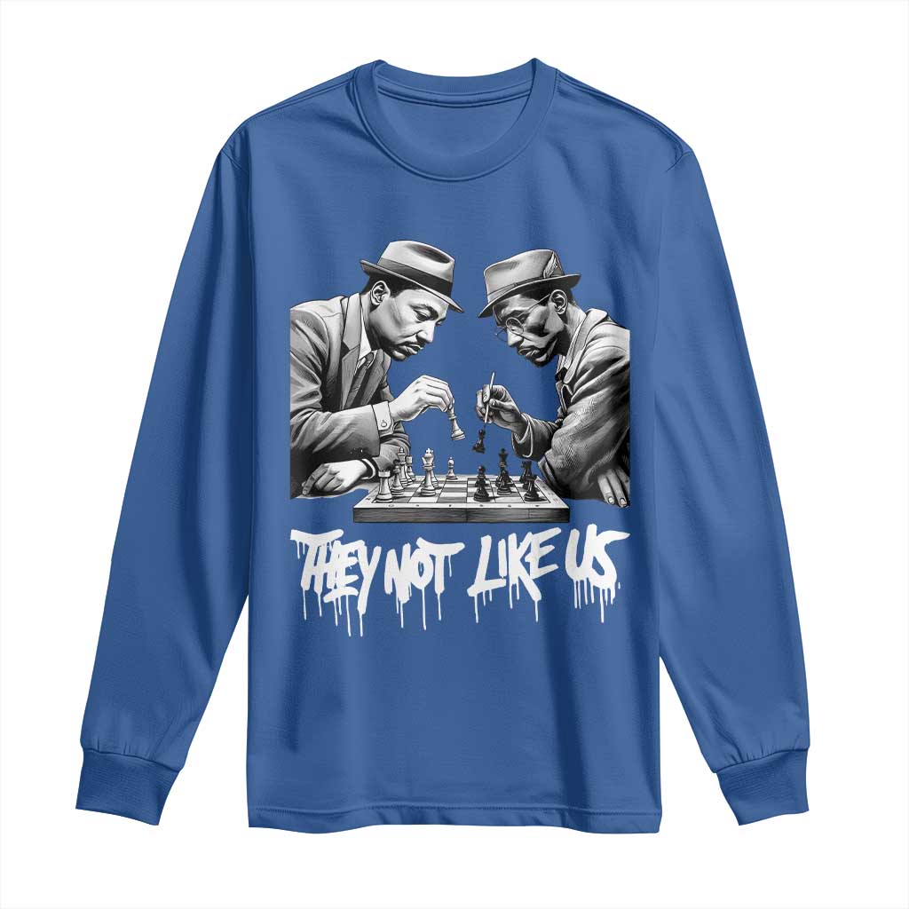 MLK And Malcolm X Long Sleeve Shirt They Not Like Us African American Heritage Gift - Wonder Print Shop