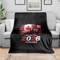 Funny Canada Soccer Dinosaur Throw Blanket Road To 2026