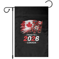 Funny Canada Soccer Dinosaur Garden Flag Road To 2026
