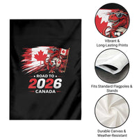 Funny Canada Soccer Dinosaur Garden Flag Road To 2026