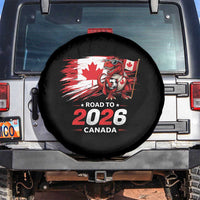 Funny Canada Soccer Dinosaur Spare Tire Cover Road To 2026