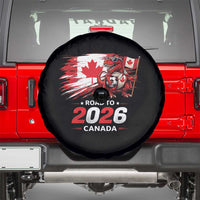 Funny Canada Soccer Dinosaur Spare Tire Cover Road To 2026