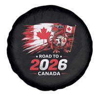 Funny Canada Soccer Dinosaur Spare Tire Cover Road To 2026