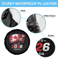 Funny Canada Soccer Dinosaur Spare Tire Cover Road To 2026