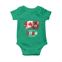 Funny Canada Soccer Dinosaur Baby Onesie Road To 2026