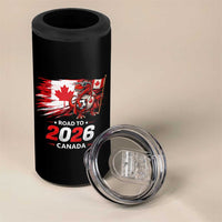 Funny Canada Soccer Dinosaur 4 in 1 Can Cooler Tumbler Road To 2026