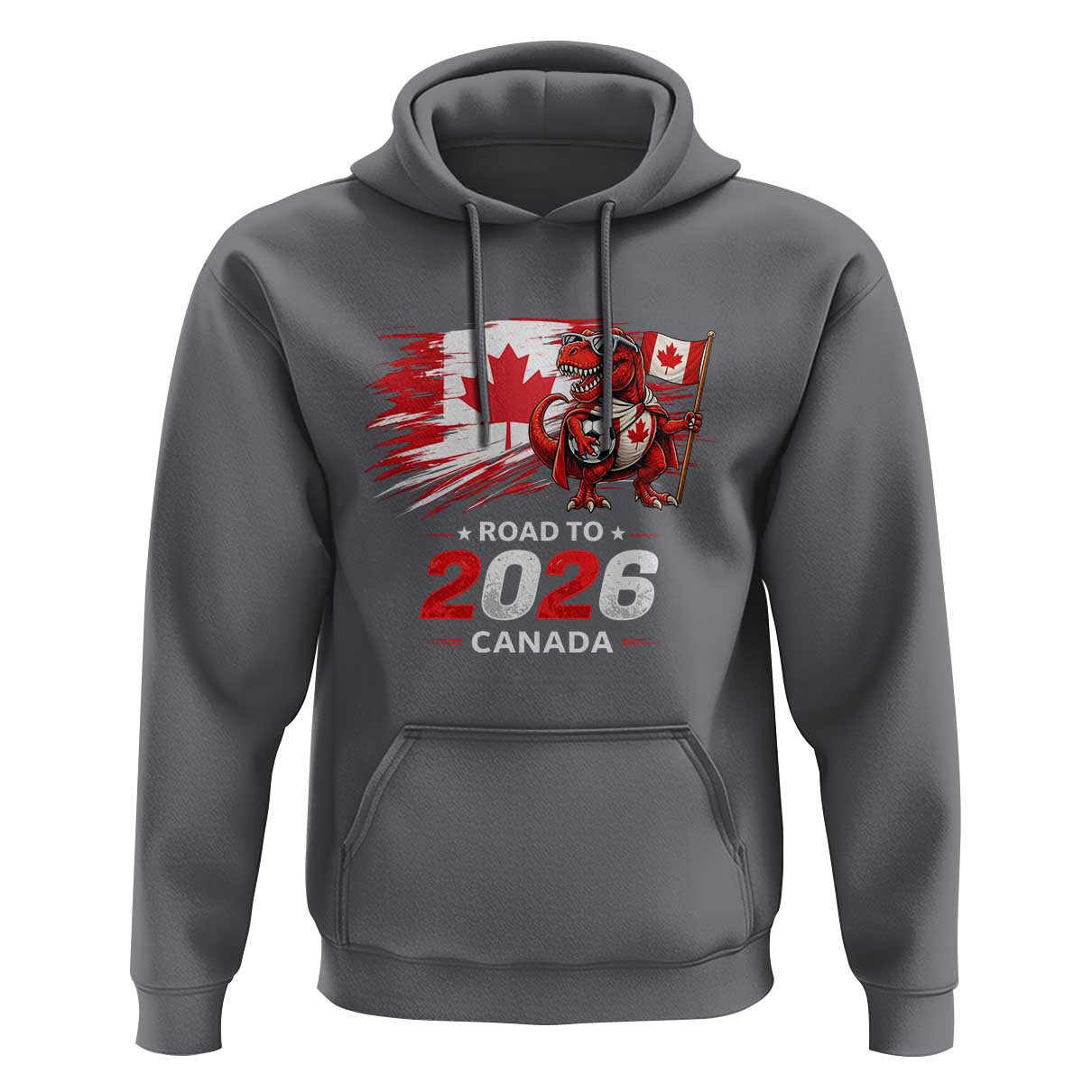 Funny Canada Soccer Dinosaur Hoodie Road To 2026