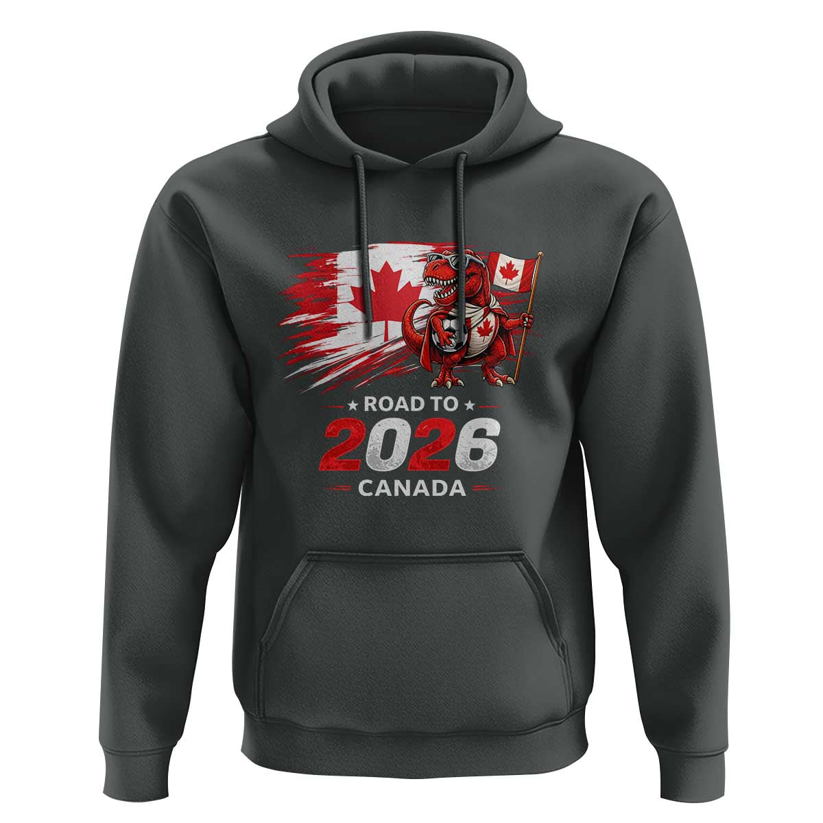 Funny Canada Soccer Dinosaur Hoodie Road To 2026
