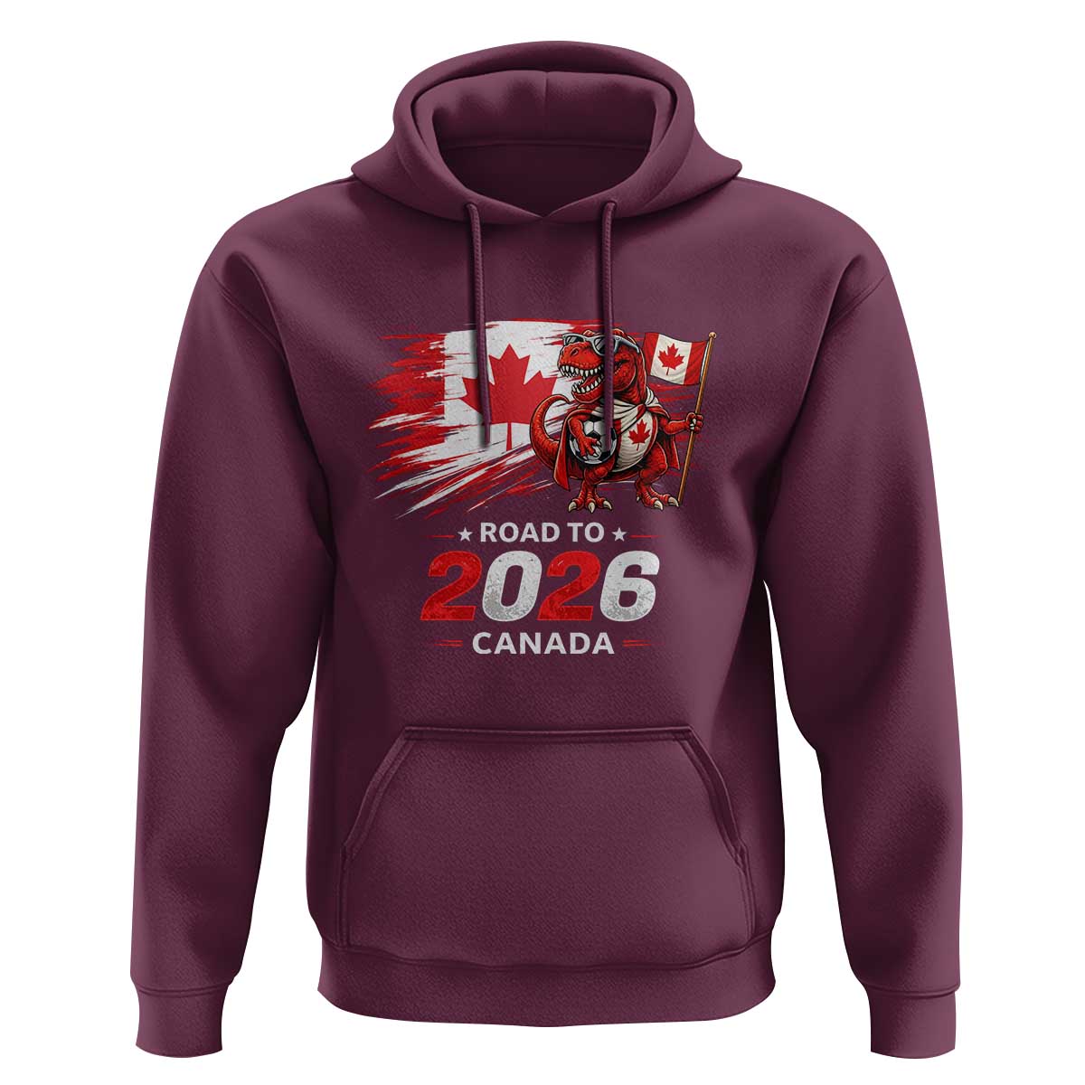 Funny Canada Soccer Dinosaur Hoodie Road To 2026