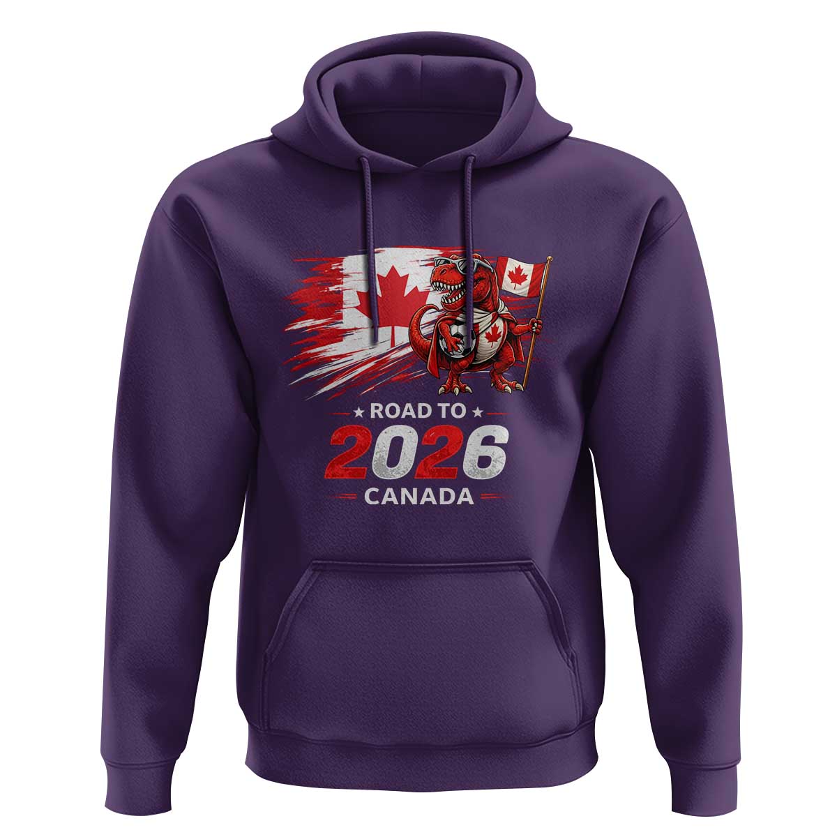 Funny Canada Soccer Dinosaur Hoodie Road To 2026
