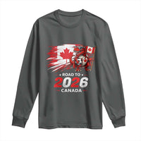 Funny Canada Soccer Dinosaur Long Sleeve Shirt Road To 2026