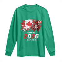 Funny Canada Soccer Dinosaur Long Sleeve Shirt Road To 2026