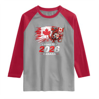Funny Canada Soccer Dinosaur Raglan Shirt Road To 2026