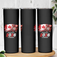 Funny Canada Soccer Dinosaur Skinny Tumbler Road To 2026