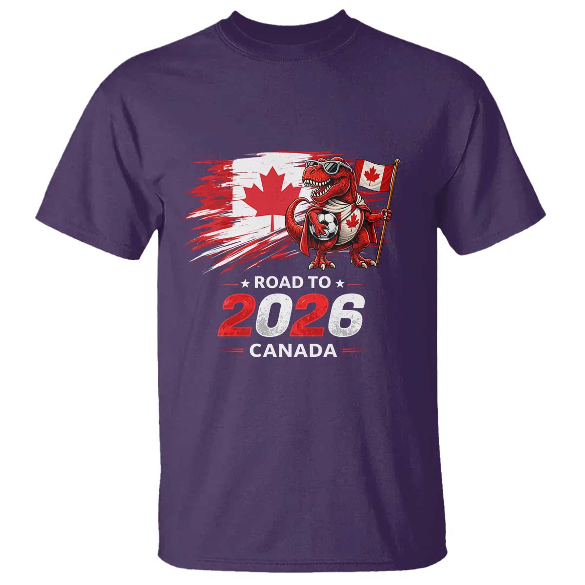 Funny Canada Soccer Dinosaur T Shirt Road To 2026