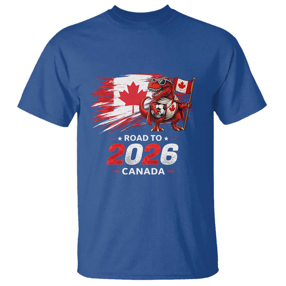 Funny Canada Soccer Dinosaur T Shirt Road To 2026