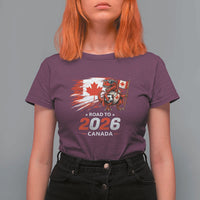 Funny Canada Soccer Dinosaur T Shirt For Women Road To 2026