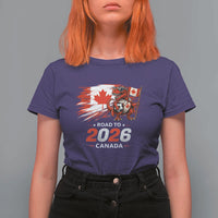 Funny Canada Soccer Dinosaur T Shirt For Women Road To 2026