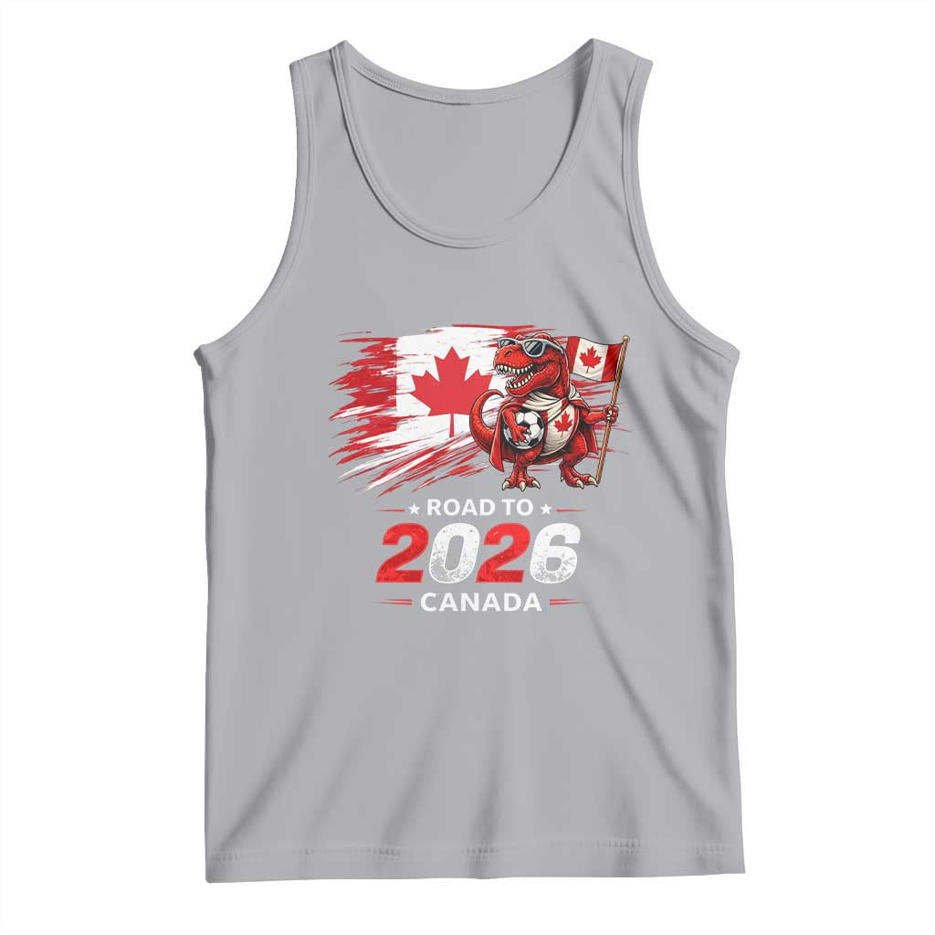 Funny Canada Soccer Dinosaur Tank Top Road To 2026
