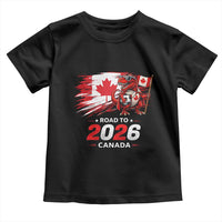 Funny Canada Soccer Dinosaur Toddler T Shirt Road To 2026